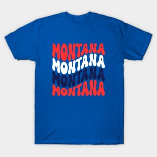 Montana Red White Blue Retro T-Shirt